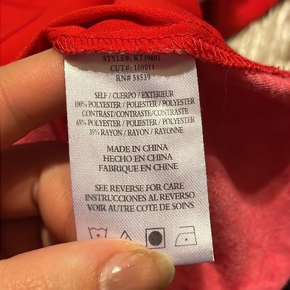 KUT From The Kloth Red Short Sleeve‎ Blouse Size Large - Picture 7 of 9